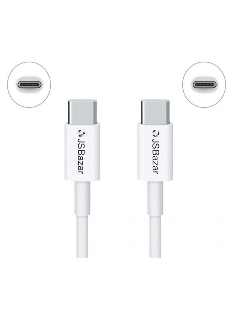 JSBazar Type-C to Type-C Data & Charging Cable - USB C-C Fast Charger 3Meter 100 Watts for MacBook Air and mobile phones  - Image 1