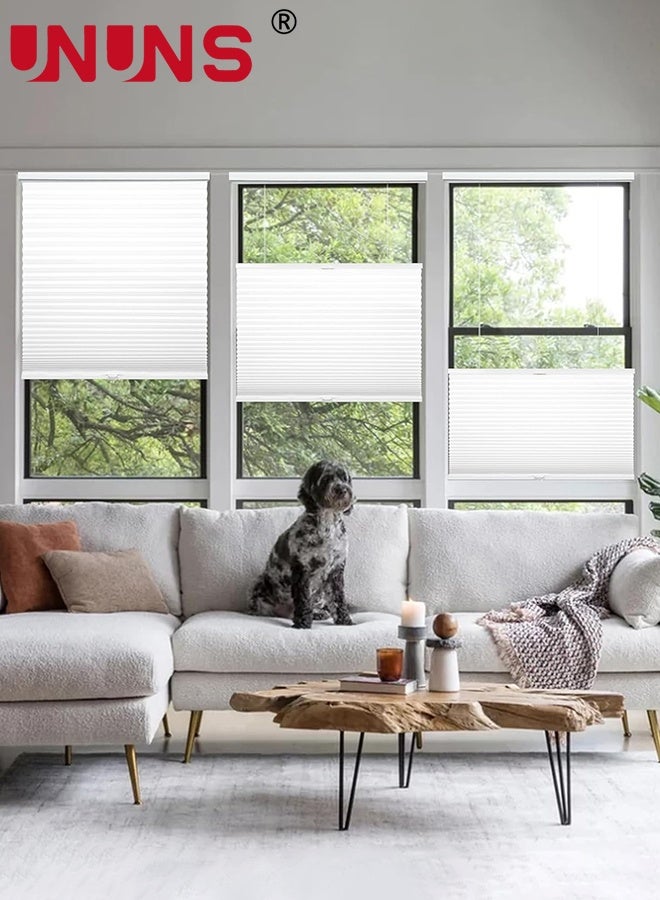 UNUNS Pleated Blinds,60x100CM Pleated Window Shades White Light Filtering Top-Down Honeycomb Pull Down Blinds for Windows and Skylights,Home Decor,White - Image 5