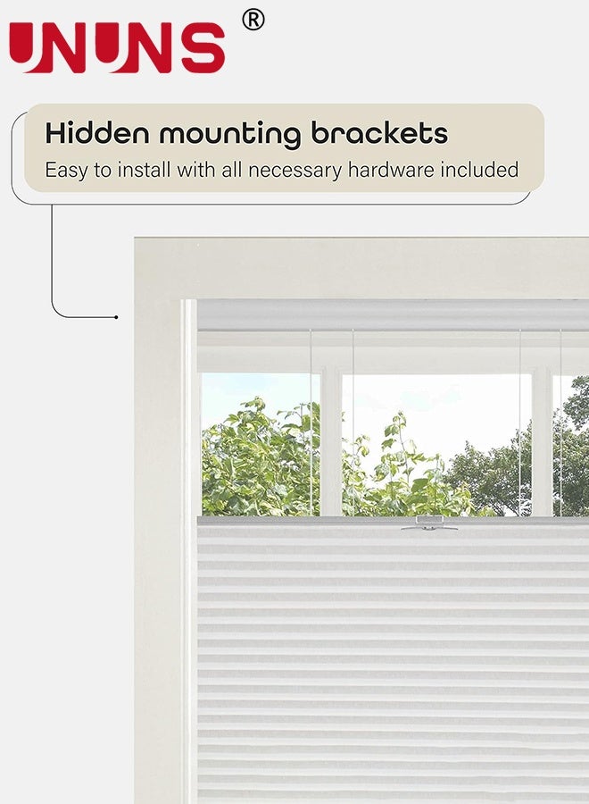 UNUNS Pleated Blinds,60x100CM Pleated Window Shades White Light Filtering Top-Down Honeycomb Pull Down Blinds for Windows and Skylights,Home Decor,White - Image 3