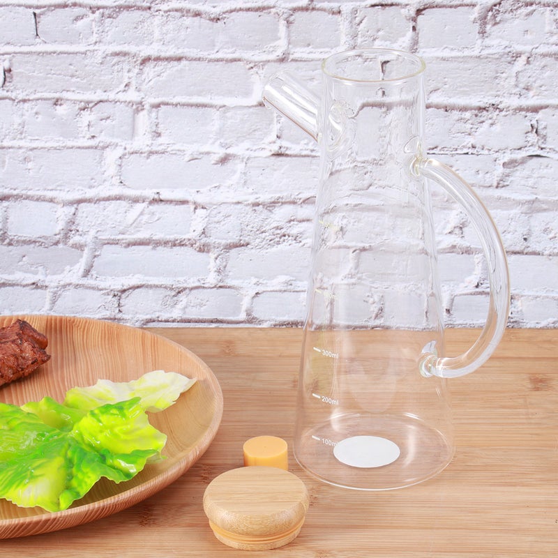 Heat Resistance Glass Oiler Leak- Pot Kitchen Oil Bottle with Scale (500ml) - Image 3