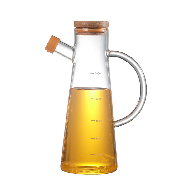 Heat Resistance Glass Oiler Leak- Pot Kitchen Oil Bottle with Scale (500ml) - Image 4