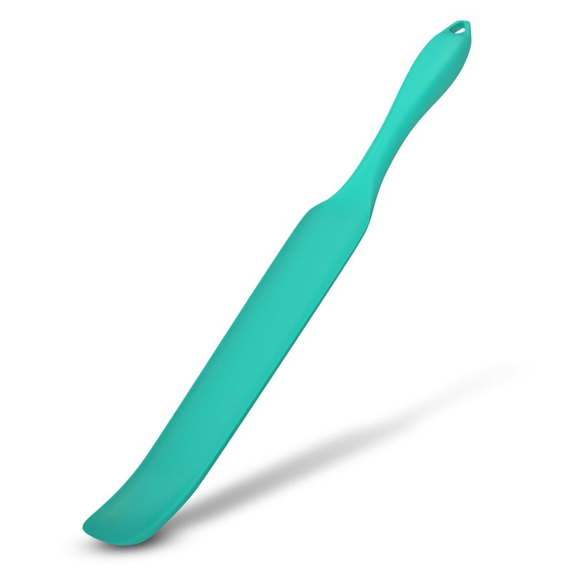 Demao Silicone Blender Spatula & Scraper - Under-Blade & Jar Accessory with Long Handle, Nonstick Surface and Hanging Holes (Cyan) - Image 1