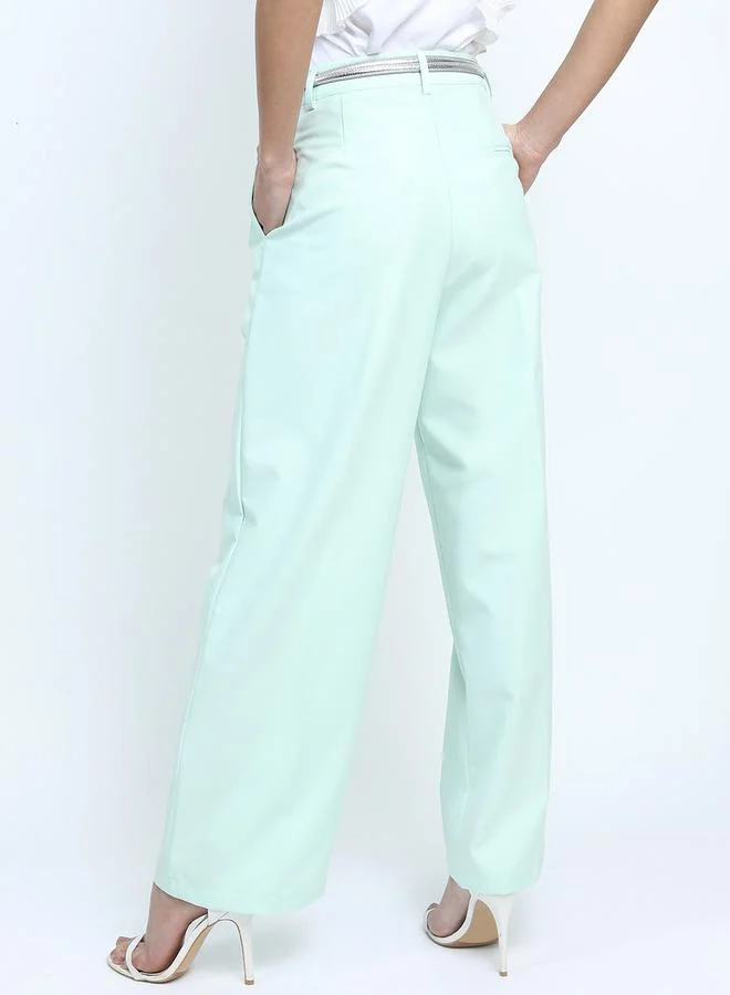 Tokyo Talkies Tokyo Talkies Mid Rise Parallel Trousers with Belt Loop