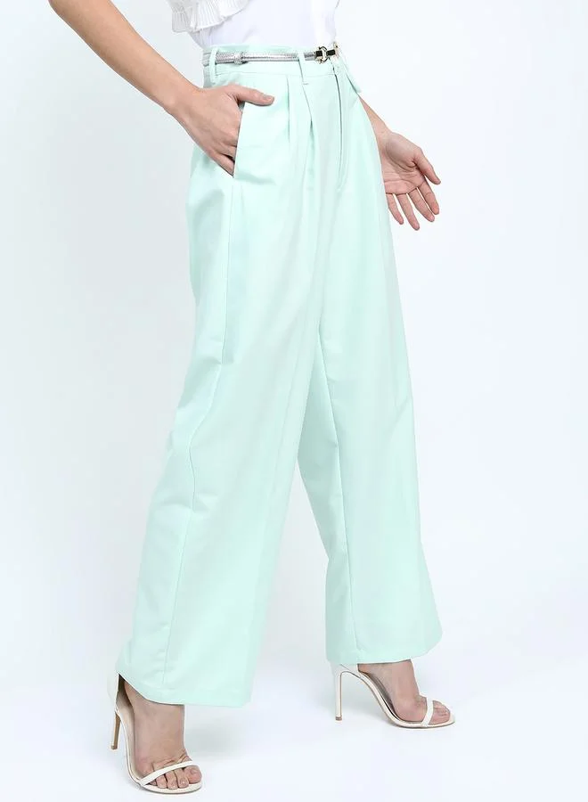 Tokyo Talkies Tokyo Talkies Mid Rise Parallel Trousers with Belt Loop