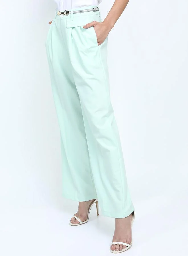 Tokyo Talkies Tokyo Talkies Mid Rise Parallel Trousers with Belt Loop