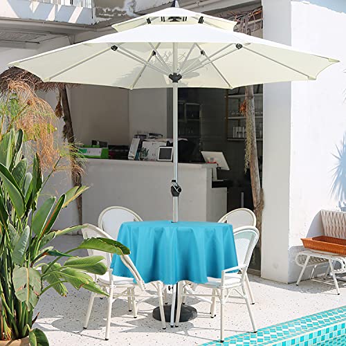 youngseahome Outdoor Tablecloth Wrinkle-Free Stain Resistant Waterproof Polyester Fabric Table Cover with Zipper Umbrella Hole for Picnic/Party/Dinner/Patio Garden(60×84inch,Zippered,Aqua) - Image 5