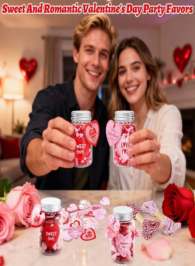 ريميري مجموعة ريميري المكونة من 24 برطمانًا زجاجيًا صغيرًا مزينًا بقلوب حمراء، مثالية لعيد الحب، مصنوعة من البلاستيك الشفاف، لحفظ الحلوى والبسكويت الصغير، كهدايا للأزواج، أو كهدايا تذكارية لحفلات عيد الحب والذكرى السنوية. - Image 4