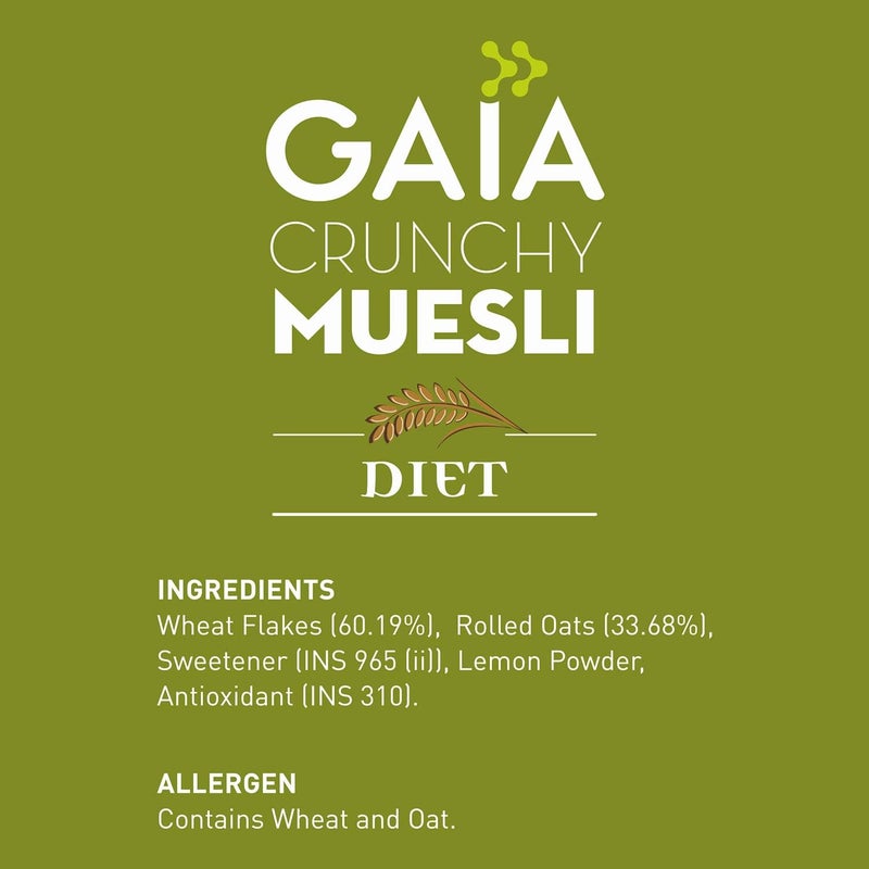 GAIA Crunchy Diet Muesli - Low-Calorie, Protein Rich, High-Fiber Muesli Cereal Serves As A Healthy And Nutritious Breakfast Option With Zero Added Sugar. 1Kg Jar Pack - No Added Flavor - Image 5