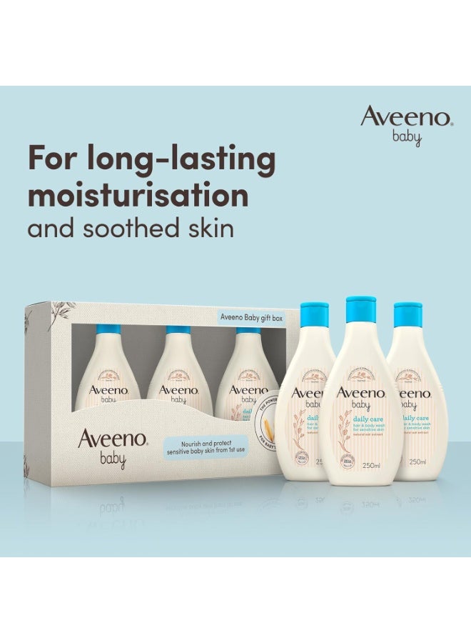 Aveeno Baby Daily Care Hair and Body Wash Gift Box, 250ml, Pack of 3, Gentle Formula for Newborns and Toddlers - Image 5