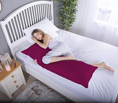 DADDY COOL وسادة دعم الجسم فائقة النعومة دادي كول / وسادة الحمل للنساء الحوامل / وسادة النوم الجانبي 20 × 54 بوصة عبوة من 1 (نبيذ) - Image 2