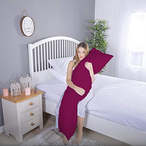 DADDY COOL وسادة دعم الجسم فائقة النعومة دادي كول / وسادة الحمل للنساء الحوامل / وسادة النوم الجانبي 20 × 54 بوصة عبوة من 1 (نبيذ) - Image 3