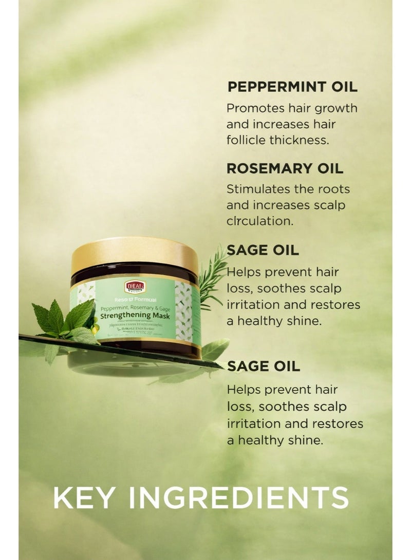 African Pride Feel It Formula Peppermint, Rosemary & Sage Strengthening Mask 340g – Promotes Hair Growth & Reduces Breakage - Image 4