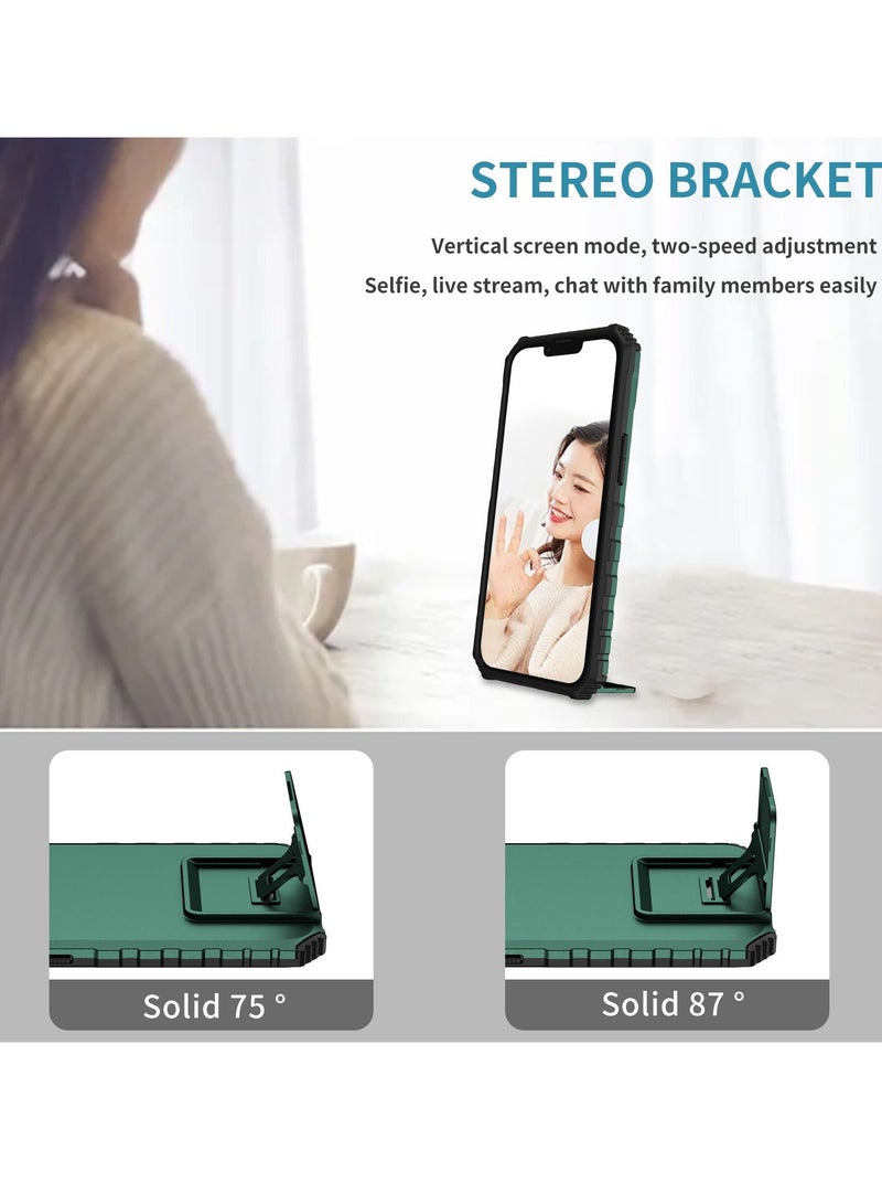 TEAM LUXURY Xiaomi 11T And Xiaomi 11T Pro Green Mobile Phone Case Cover, Innovative Telescopic Bracket, Sliding Protection Camera Window, Bumper Shockproof Phone Back Cover  - Image 3
