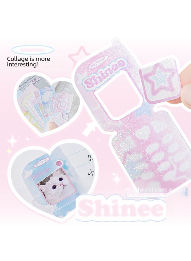 Planwith Rosyposy Soft Girl's Heart Star Book Snap Loose-leaf Book With Storage Goo Goo Hand Account Book Notebook - Image 3