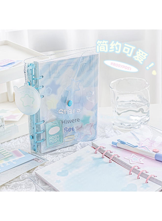 Planwith Rosyposy Soft Girl's Heart Star Book Snap Loose-leaf Book With Storage Goo Goo Hand Account Book Notebook - Image 4