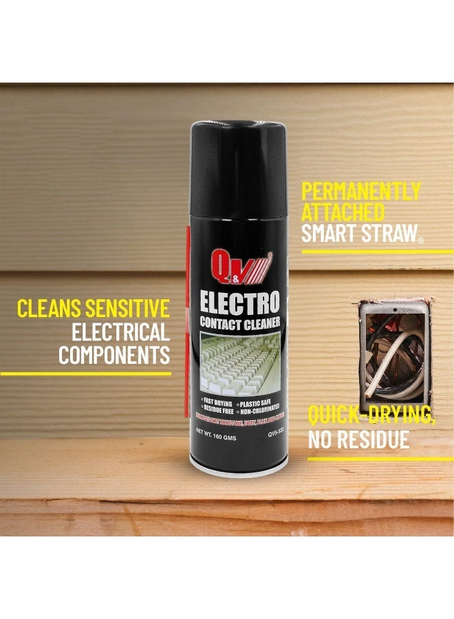 Q&V Electro Contact Cleaner Spray 160GMS QV5-533 – Fast Drying Residue Free Electrical Contact Cleaner for Circuit Boards, Switches, Relays, Connectors, Automotive Electronics, Plastic Safe Non-Chlorinated Cleaner - Image 4