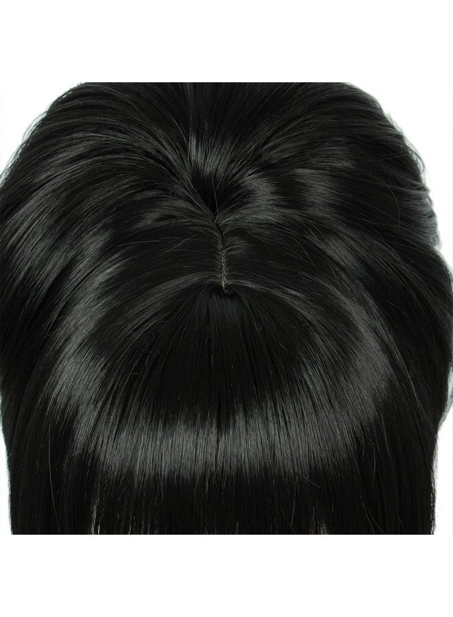 لينفيري باروكة شعر مستعار طويل مستقيم أسود من لينفيري، باروكة شعر مستعار كبيرة منتفخة على شكل خلية نحل للنساء، تناسب أزياء الخمسينيات والثمانينيات - Image 2