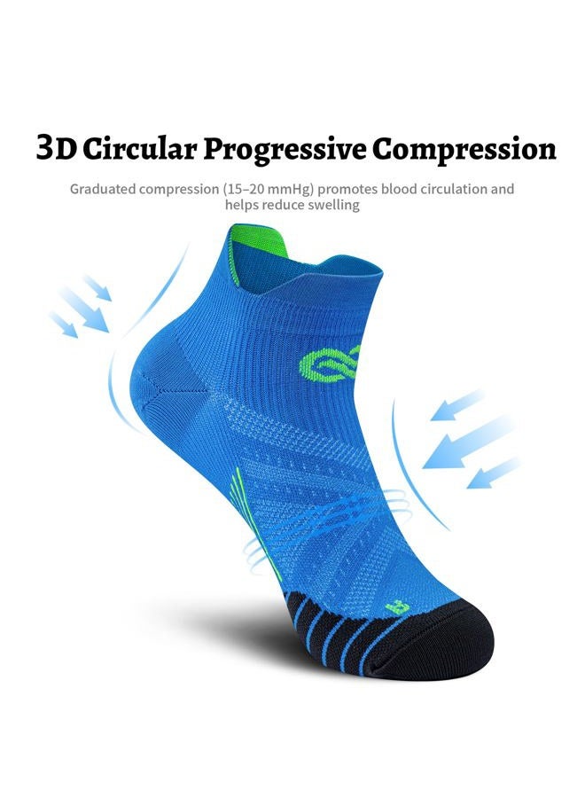 PAPLUS No Show Compression Socks for Men and Women, Low Cut Running Ankle Socks with Arch Support for Plantar Fasciitis, Cyling, Athletic, Flight, Travel, Nurses - Image 4