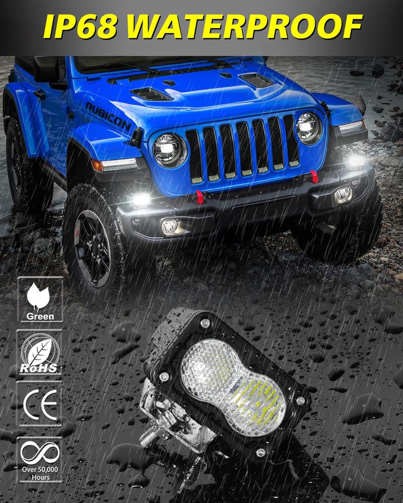 AKD Part LED Pods, AKD Part 2Pcs 3" 40W CREE LED Low Beam Fog Lights Small Off Road Driving Combo Light Pods Ditch Head Lights for Trucks Dirt Bike Motorcycle UTV ATV SUV - Image 5