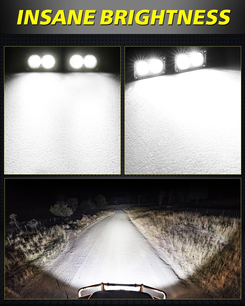 AKD Part LED Pods, AKD Part 2Pcs 3" 40W CREE LED Low Beam Fog Lights Small Off Road Driving Combo Light Pods Ditch Head Lights for Trucks Dirt Bike Motorcycle UTV ATV SUV - Image 4