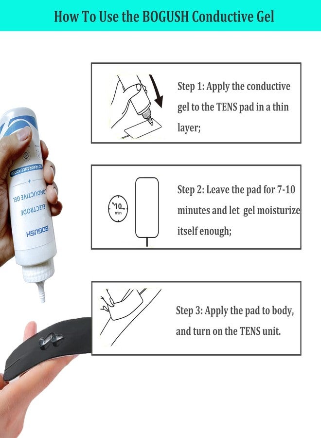 Bogush Electrode Conductive Gel for TENS Unit Pads Odorless Electrode Gel for All Types of Self-Adhesive Electrodes Improves The Conductivity of TENS Electrode Pads Safe Use 8.45 oz Pack of 1 - Image 3