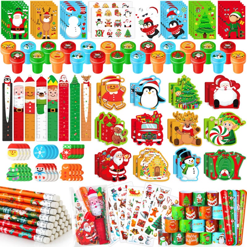 BenLouis Christmas School Stationery Set Party Favors Xmas Classroom Gift Prizes Bulk for Students Kids Holiday Stockings Pinata Filler School Goodie Bag Stuffers Decor48set Christmas - Image 3