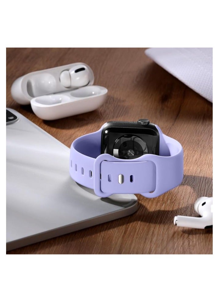 Compatible with Apple Watch Band Ultra/Ultra 2 42mm 44mm 45mm 49mm Women Men Silicone Replacement Strap for iWatch SE Series 9 8 7 6 5 4 3 2 1 - Image 3