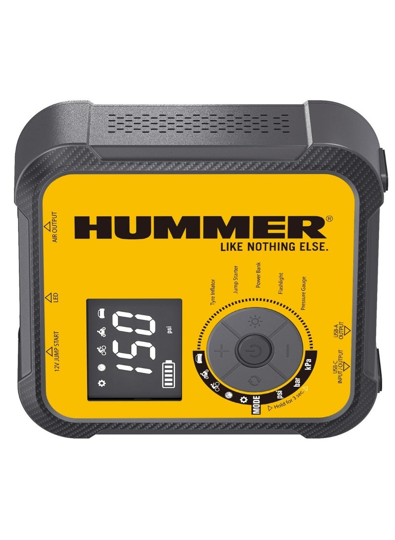 Hummer 2×1 Air Compressor & Car Battery Jump Starter, 2000mAh - H10T - Image 2