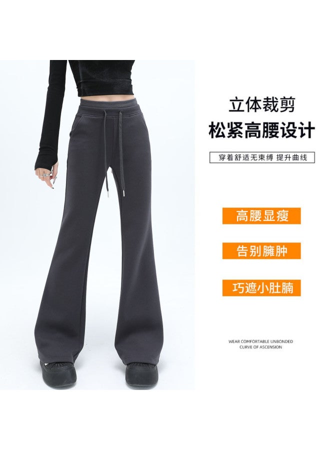 Hstyle High Waist Flared Pants Women 2025 Spring Trendy Patchwork Waistband Casual Slimming Versatile Flare Pants For Work - Image 5