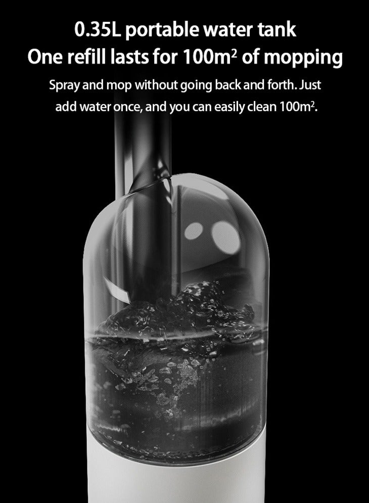 HOOPZOZA 360° Rotating Spray Mop 2 Washable Microfiber Pads 350ML Large Refillable Tank  14.96 Inch Wide Mop Head for Marble Ceramic Floors - Image 2