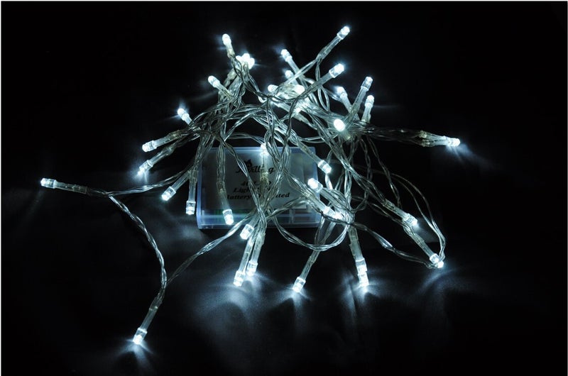 Karlling Battery Operated White 40 LED Fairy Light String Wedding Party Xmas Christmas Decorations(White) - Image 1