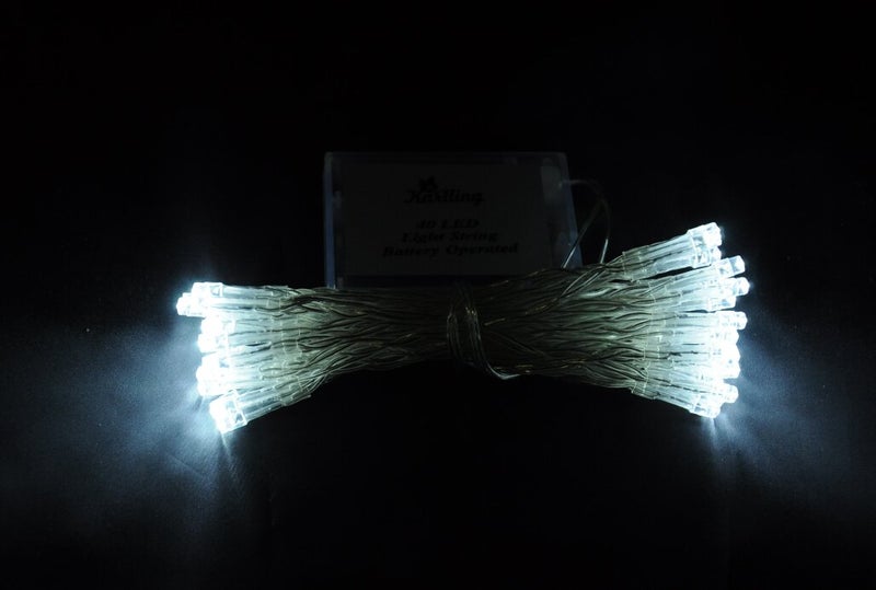 Karlling Battery Operated White 40 LED Fairy Light String Wedding Party Xmas Christmas Decorations(White) - Image 5