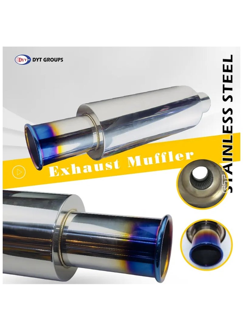 WINCA Winca Exhaust Muffler, 2.5" Inlet Outlet Exhaust Tip Pipe 63mm Stainless Steel Universal Exhaust Muffler for Most Cars, Sedans, and Trucks (127 FH 40) - Image 3