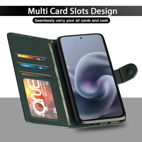 Pikkme Flip Cover for Motorola Moto G86 Power 5G Leather Finish | Inside TPU with Card Pockets | Wallet Stand and Shock Proof | Complete Protection Flip Case(Green) - Image 5