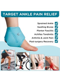Comfytemp Ankle Ice Pack Wrap for Swelling, Plantar Fasciitis, Foot Pain Relief, FSA HSA Eligible, Gel Packs for Injuries Reusable, Hot Cold Compression for Achilles Tendonitis, Sprain Ankles, 2 Packs  - Image 2