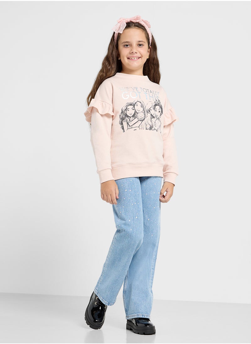Disney Princess Graphic Sweat Shirt  - Image 4