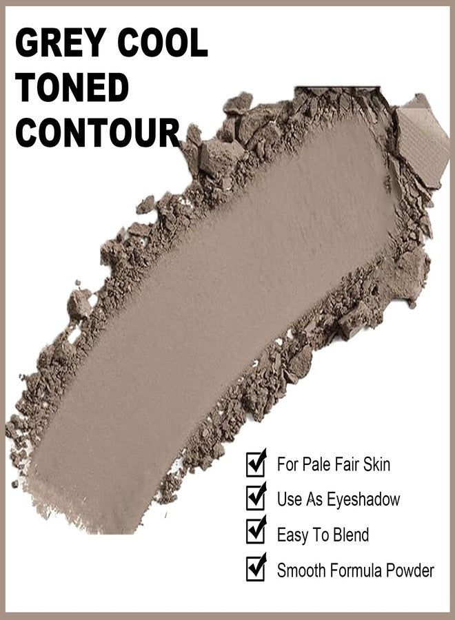 Okerker Cool Toned Contour Palette with Wavy Bristles Brush, Grey Powder - Image 2