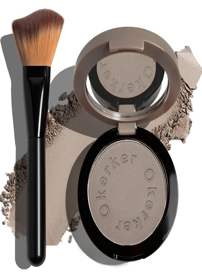 Okerker Cool Toned Contour Palette with Wavy Bristles Brush, Grey Powder - Image 1
