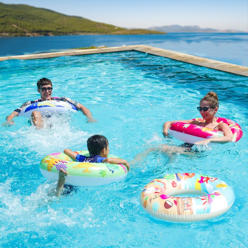 Parentswell 6-Pack Pool Party Set  Parentswell Inflatable Pool Float Swimming Rings  4 Pool Tubes (with 2 Beach Balls)  Pool Party Favors for Summer Pool and Beach Fun - Image 3