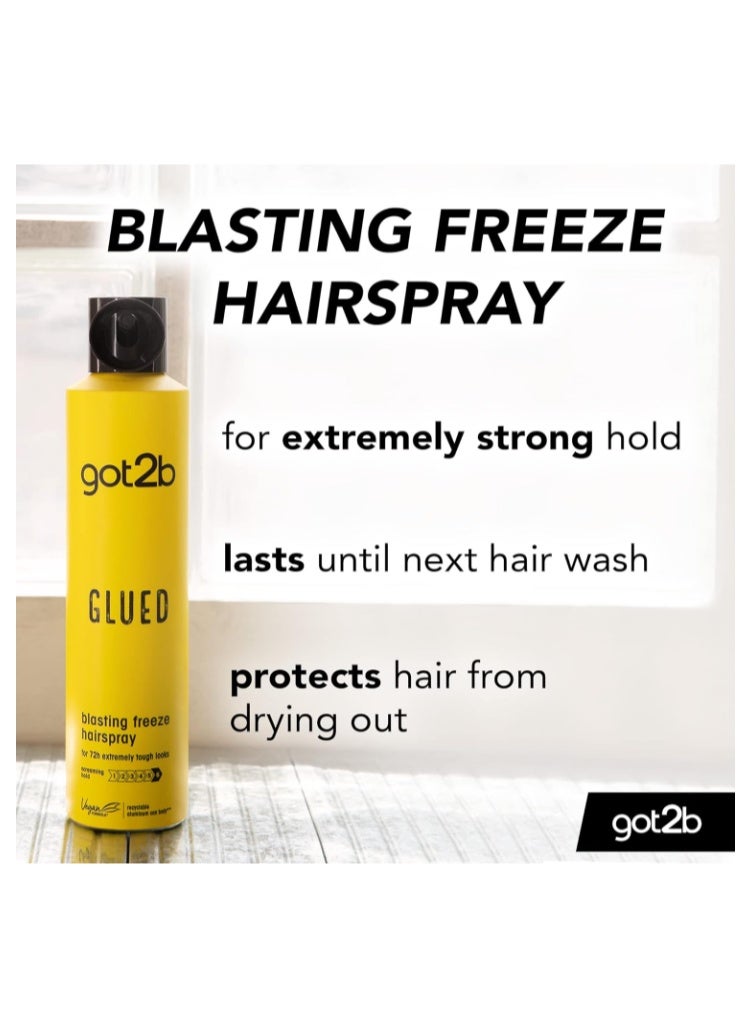 Got2b Glued Blasting Freeze Hair Spray 300ml | Ultra Strong Hold | 72H Long-Lasting Styling Spray - Image 2