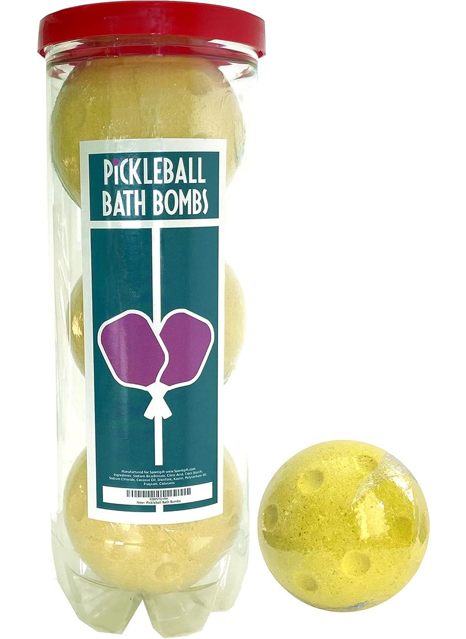 Sportigift - Pickleball Bath Bombs  3 Pack  Large 6 oz Scented Bath Bomb Fizzies  Great Gift for Players Women Girls Birthdays Coaches Opponents Tournaments Women Leagues - Image 1