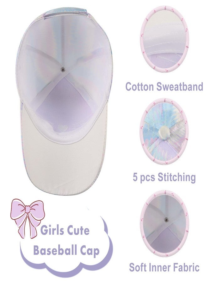 Zsedrut Girls Baseball Cap Kids Cute Sun Hat Adjustable Trucker Hats Toddler Rainbow Floral Ponytail Caps Spring Summer (Rainbow Cat, 4-8 Years) - Image 3