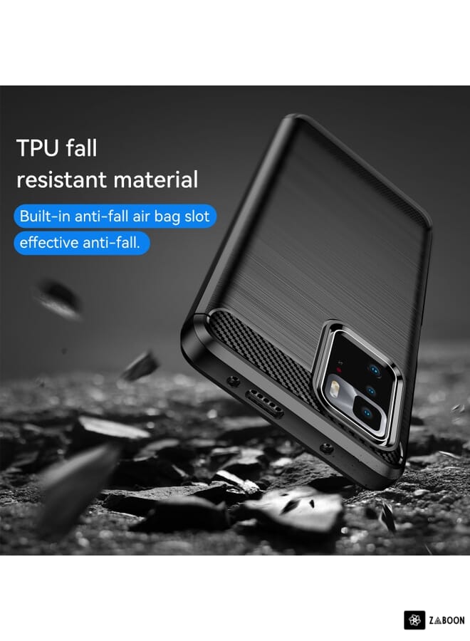 زبون حافظة هاتف من ألياف الكربون TPU لهاتف Xiaomi Poco X3 GT (أسود) - Image 4