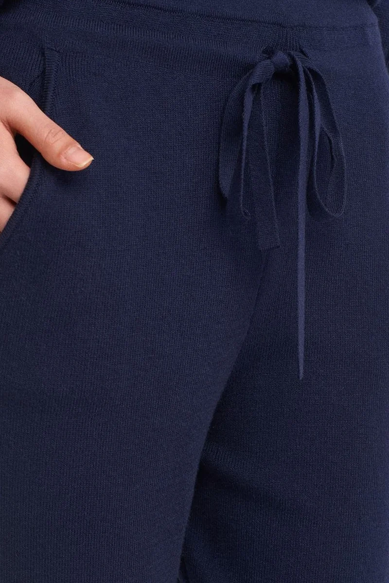 Dilvin Navy Blue DILVIN Women’s Lurex Knit Jogger Pants for Women | Best Price UAE