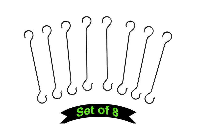 CRAFTCASTLE Large S Hooks Black | Long S Hooks for Hanging Plant | Extension Hooks for Kitchenware, Utensils, Pergola, Closet, Flower Basket S Hook. 51 Cm, (Set of 8) - Image 5