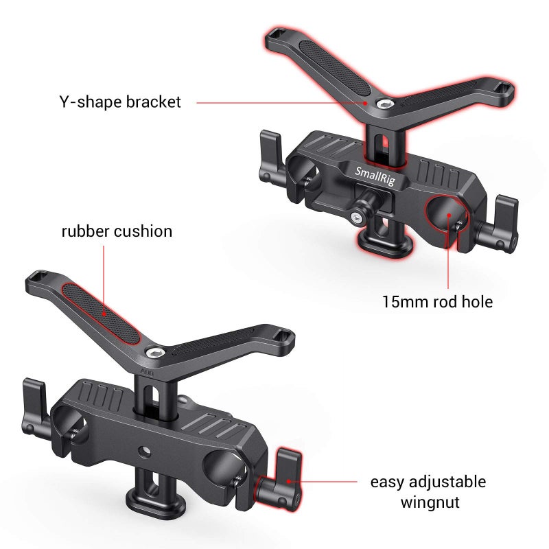 SMALLRIG 15mm Long Lens Support Bracket Height Adjustable for DSLR Camera Shoulder Rig (New) - 1087 - Image 2