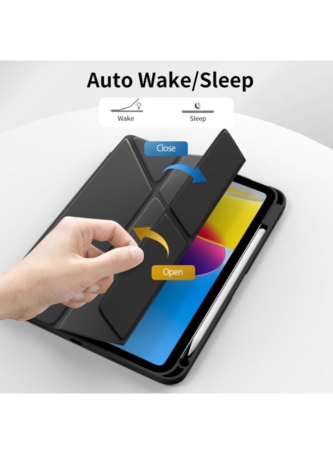 جراب لجهاز iPad (A16) الجيل الحادي عشر 11 بوصة 2025، وجراب لجهاز iPad الجيل العاشر 10.9 بوصة 2022 - غطاء واقٍ متعدد الزوايا يتضمن حاملًا للوضع الرأسي، وحاملًا للقلم، وخاصية التشغيل/الإيقاف التلقائي. - Image 2