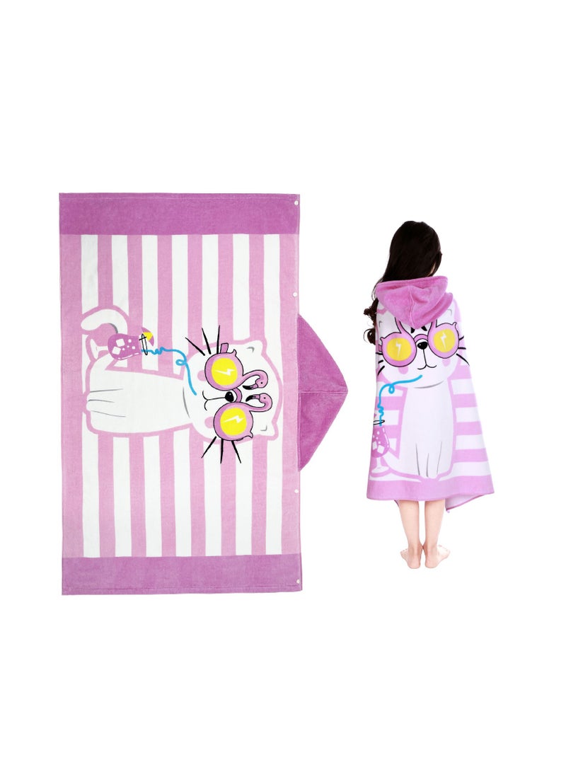 UOTOPO Kids Hooded Beach Bath Towel, 100% Cotton Girls Children Swimming Towel, Bath Poncho Bath Robe Surfing Toddler Gifts  - Image 2