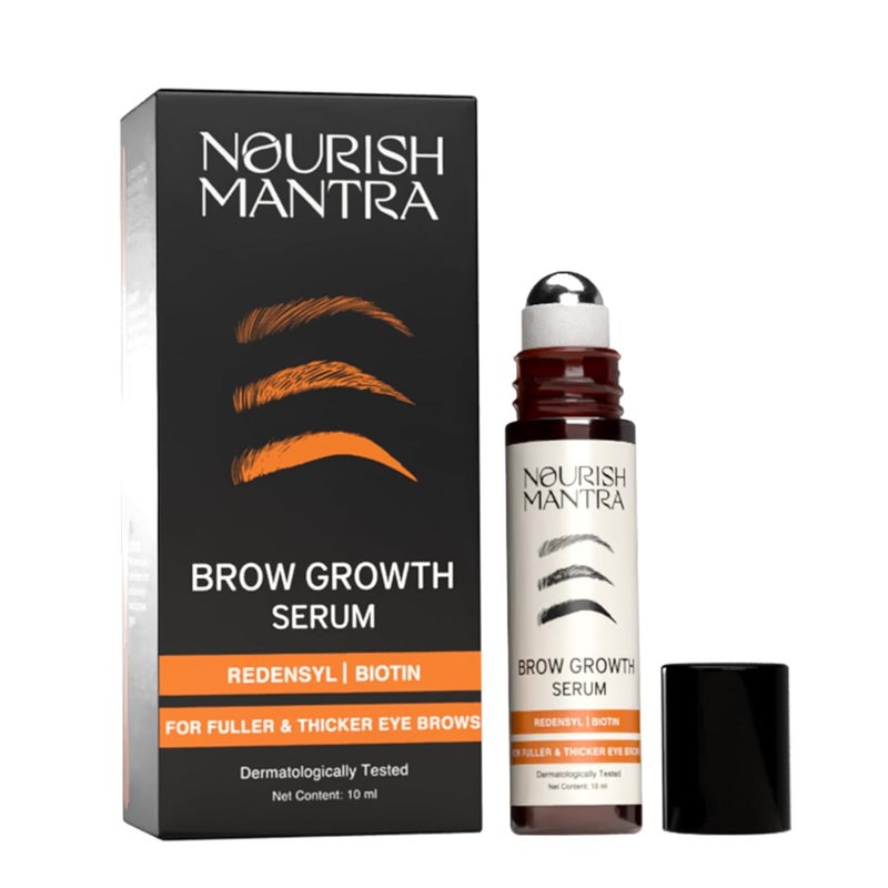 Nourish Mantra Eyebrow Growth Serum  Formulated with Redensyl Biotin Peptides  Amino Acids  Natural Eyebrow Serum and Enhancer for Thicker Brows  Brow Enhancing Serum 10 ml