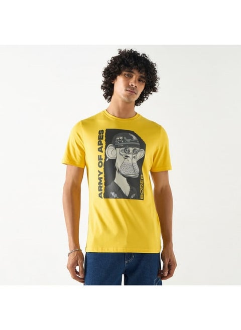 Army of Apes Print T-shirt with Crew Neck and Short Sleeves